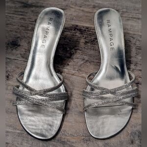 Rampage Silver Heels Elegant Metallic Finish